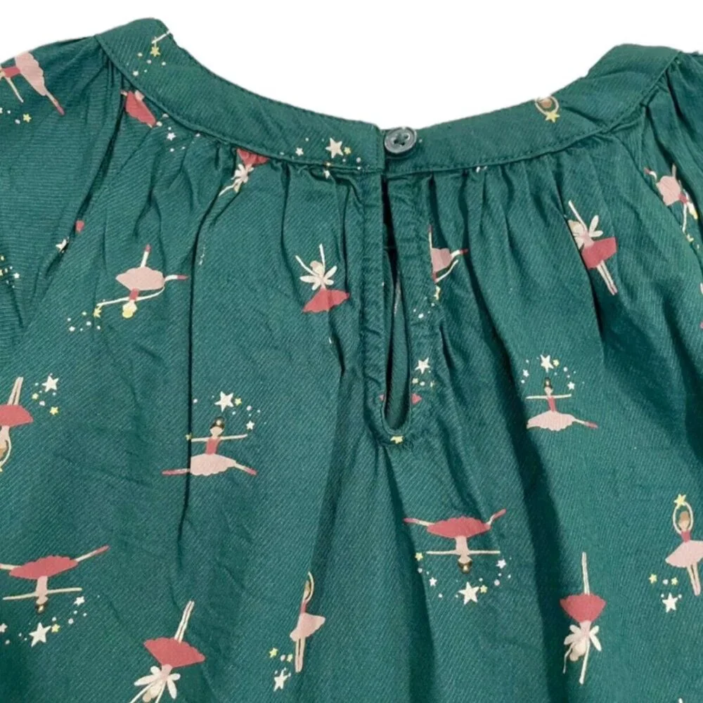 Old Navy 3T Green & Pink Ballerina Fairy Peplum Top